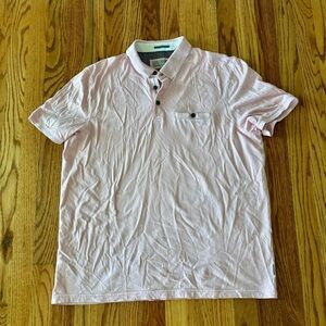Ted Baker Men's Polo Shirt Cotton/Viscose Pale Pink size 5/large